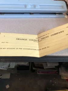 vintage check Orange County Trust Co 1920s Middletown NY - Picture 1 of 6