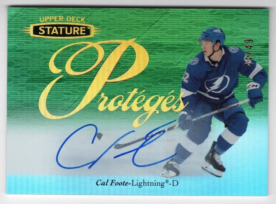 2020-21 Upper Deck Stature Rookie Proteges Autograph Green Cal Foote 44/49 - Image 1 of 1