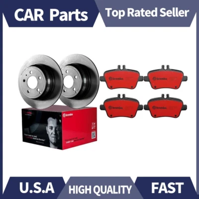 Se adapta a rotores de freno traseros y pastillas de freno de cerámica para Mercedes-Benz SLK250 2012-2015 Foto 1 de 4