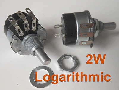 2pc A220K Ω Ohm 220K Logarithmic Nolinear Potentiometer 2W ON/OFF Switch WH134-2 - Image 1 of 4