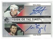 2006-07 SP AUTHENTIC SIGN OF THE TIMES-DUAL AUTO E STAAL/CAM WARD CANES #ST-SW