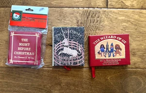Kurt Adler Miniatur Buch Ornamente Night Before Christmas Zauberer von Oz Einhorn - Bild 1 von 4
