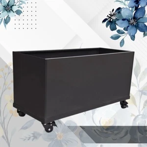 Trough Metal Aluminum Steel Planter Box Extra Large Rectangle on Casters Wheels - Picture 1 of 3