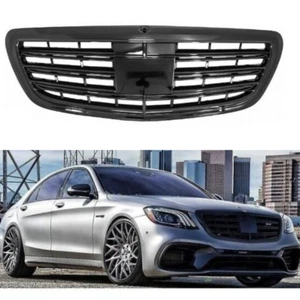 NEU KÜHLERGRILL SPORT GRILL FÜR MERCEDES-BENZ S-KLASSE W222 HOCHGLANZ SCHWARZ  - Bild 1 von 5