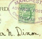 GB RARE Manchester Violet (PARCELS) *ADVANCE POSTED* XMAS 1905 Postmark Card 77h