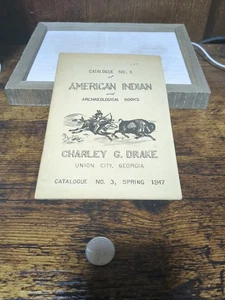 Vintage Rare Book Catoligue American Indian Archaeological Charley Drake 1947 - Imagen 1 de 4