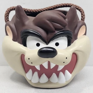 Halloween Looney Tunes Tasmanian Devil Candy Bucket Applause Brown 5.5" Vtg 1997 - Picture 1 of 6