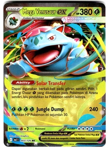 Pokemon Indonesian Mega Evolution Card 003/126 Mega Venusaur ex Double Rare - Picture 1 of 4