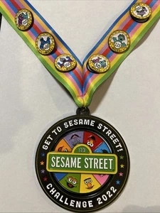 Get To Sesame Street Challenge 2022 You Did It Ribbon Lapel Pins Medal Miles Set - Picture 1 of 6
