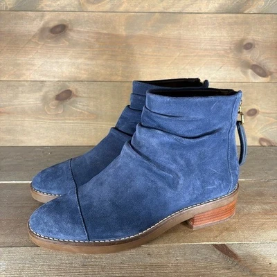 cole haan riona mujer talla 6.5 zapatos azul gamuza tacón holgado botines Foto 1 de 4