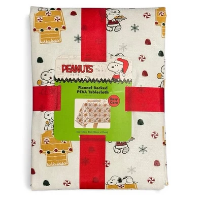 Mantel Peanuts Snoopy Navidad Peva 60x84 Franela Respaldo Fácil de Limpiar Foto 1 de 4