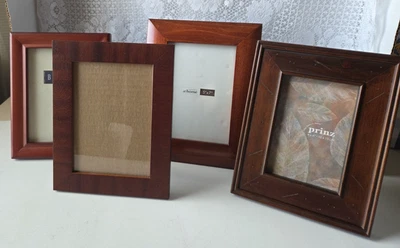 Vtg Lot 4 Wood Photo Frames 5x7 Burnes Nordstrom Martin Aborn brands & 4x6 Prinz - Image 1 of 4