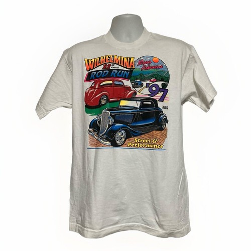 Vintage Hot Rod T Shirt Men's XL 1997 Wilhelmina Rod Run Mena Arkansas