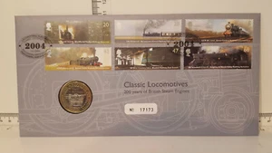 (Lotto 349) FDC / PNC 2004 £2 "Locomotive classiche" Locomotiva a vapore due libbre - Foto 1 di 2