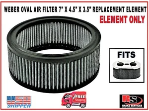 VW WEBER IDF OVAL GAUZE AIR CLEANER ELEMENT IDF/DRLA/HPMX OVAL 7 X 4.5 X 3.5 - Picture 1 of 4