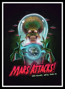 Mars Attacks Movie Poster Print & Unframed Canvas Prints - Picture 1 of 2