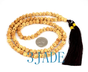 30" Hand Carved Bone 108 Prayer Beads Meditation Mantra Buddhist Mala - Picture 1 of 6