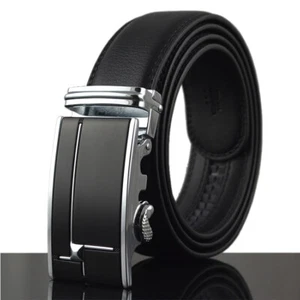 Cintura uomo elegante in pelle fibbia automatica cinturino a cricchetto tendenza regalo jeans - Foto 1 di 6