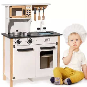 Robud Kids Wooden Pretend Kitchen Play Set Toddler Cooking Learning Toy for 3+ - Picture 1 of 10