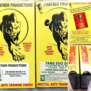 2 VHS PANTHER PRODUCTIONS RED BELT TO BLACK BELT TANG SOO DO BLACK BELT HYUNGS - Picture 1 of 7