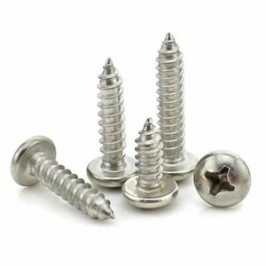 100X M1.2 M1.4 M1.7 M2 304 Stainless Round/Pan Head Phillips Self-tapping Screws - Picture 1 of 4