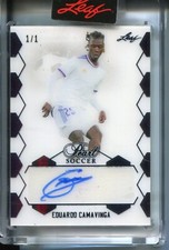 2022 LEAF PEARL SOCCER EDUARDO CAMAVINGA REAL MADRID FRANCE AUTOGRAPH 1/1