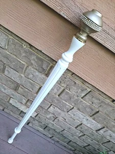 handmade Brown/White FANCY DRESS-CANE/Shilleagh 'Diamond' Studded Ball Handle - Picture 1 of 9