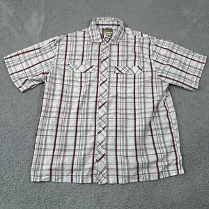 Cabelas Cool Max Vented Checkered XL Short Sleeve Button Up Shirt Fishing Hiking - Picture 1 of 9