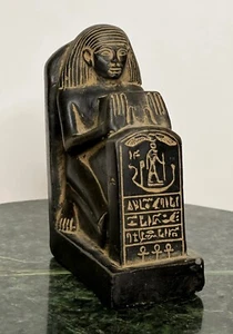 Alte Ägyptische Skulptur Statue - Pharaonischer schwarzer Stein geschnitzt Sammlerstück - Bild 1 von 7