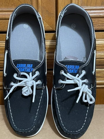 Foco NFL Carolina Panthers Boat Shoes New In Box Cover