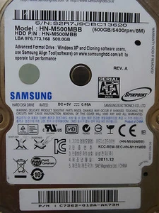 500GB Samsung HN-M500MB / C7262-G12A-AK73N / 2011.12 / M8_REV.03 *  - Bild 1 von 1