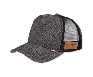 Djinns - HFT Spotted Tweed Trucker Cap black High Fitted Mesh Kappe Classic Hat - Picture 1 of 3
