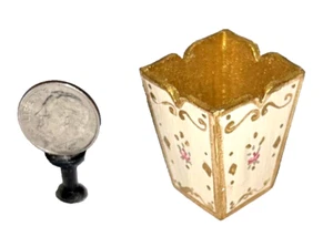 Seltener Vintage Puppenhaus Holz Blumenkasten handbemalt & Künstler signiert - Bild 1 von 6