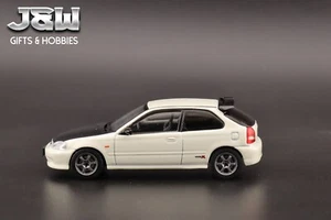 Hobby Japan Honda Civic TYPE R (EK9) White with Carbon Hood JDM64 1/64 - Picture 1 of 8