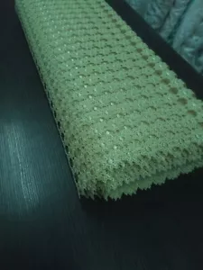Tendina Macramè Oro Pizzo Centrini Tendina A Vetro Larghezza 60cm Da Ritagliare - Foto 1 di 4