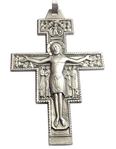 CROCEFISSO DI SAN DAMIANO IN ARGENTO MASSICCIO 925 - MISURA GRANDE - Imagen 1 de 2