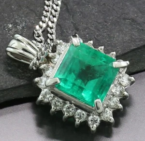 Smaragd Diamant Collier / Kette 900 Platin Kolumbien ! Wert 7.290 Euro Neu - Bild 1 von 3