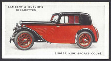 LAMBERT & BUTLER - MOTOR CARS (GREY) - #20 SINGER NINE SPORTS
