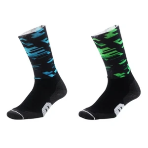 2 pares de calcetines de ciclismo para montar bicicleta deportes calcetines tobilleros XC MTB verde cian - Imagen 1 de 5