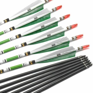 6Pcs 31''SP500 Carbon Arrows Real Turkey Feather Hides Hunting Shooting Archery - Picture 1 of 11