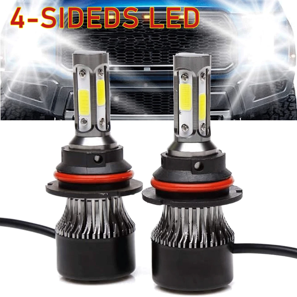 4 Sides 3000W 9004 LED Headlight for Ford F-150 F-250 F-350 1987-1991 Hi Lo Beam - Image 1 of 4