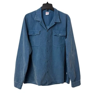 Birdwell Beach Britches Monterey Shirt Mens XL Blue Fine Wale Corduroy Button Up - Picture 1 of 12