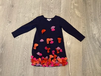Hala Baloo Girls Kids Navy Blue With Flowers Dress Size 4 - Image 1 of 4