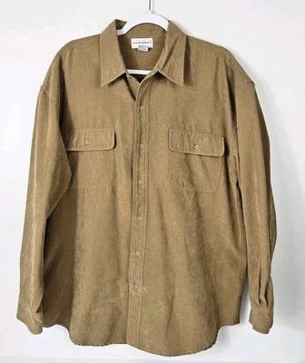 Knightsbridge Long Sleeve Button Up Shirt Men XL Faux Suede Outdoor Work - Image 1 of 4