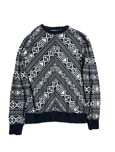 iUTER Italy Herren Strick Oberteil Gr. Small schwarz weiß Print leichter Pullover Baumwolle - Bild 1 von 6