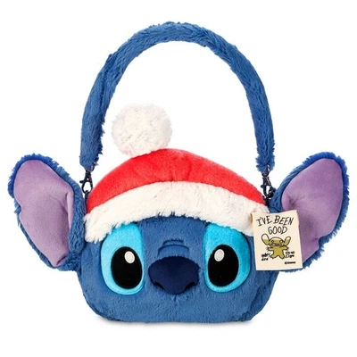 NWT Disney Stitch Plush Shoulder Bag w/Removable Santa Hat in Original Package - Image 1 of 3