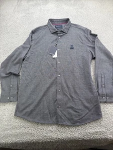 Psycho Bunny Hemd Herren XXL 2XL Elton Jacquard Button Down Langarm Navy - Bild 1 von 11