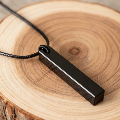 Black Obsidian Pendant Amulet Healing Protection Reiki Women Men Necklace Gift - Image 1 of 4