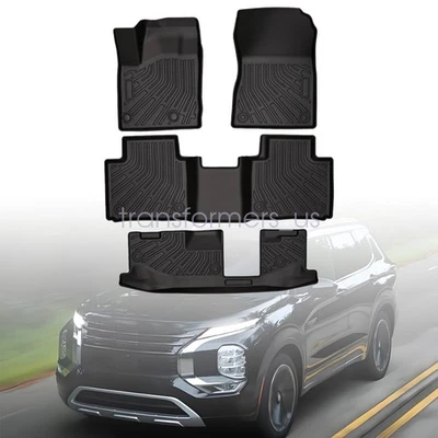 Juego de alfombrillas TPE delanteras y 2º y 3º para Mitsubishi Outlander 2022-2025 Foto 1 de 4