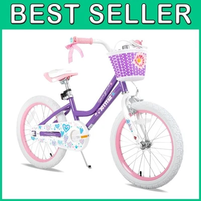 Bicicleta Angel de 18 pulgadas para niñas con ruedas de entrenamiento y cesta Foto 1 de 4